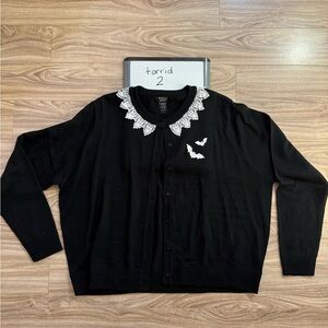 torrid Peter Pan collar and bat embroidered cardigan plus size 2X